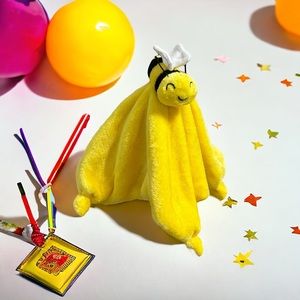 Pro Goleem Bumble Bee Lovey Toy Security Blanket Stuffed Animal Yellow Satin